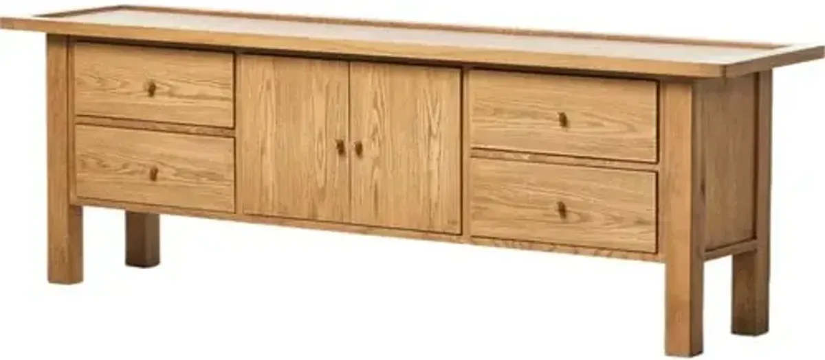 Lana Media Console - Natural Light Oak - Brown