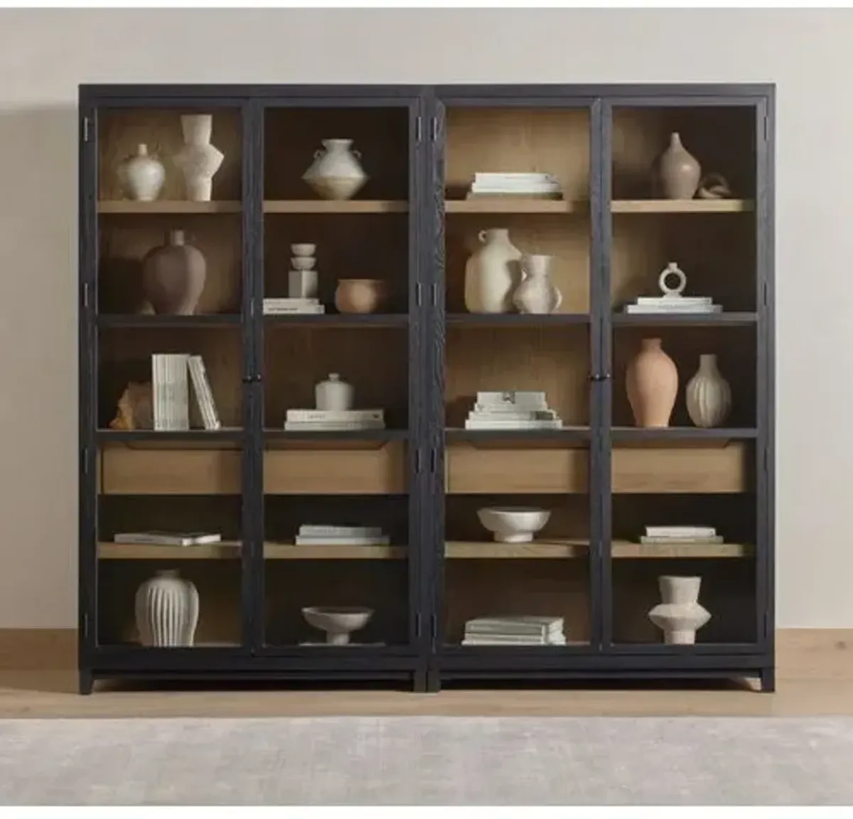 Laila Double Oak Cabinet - Black