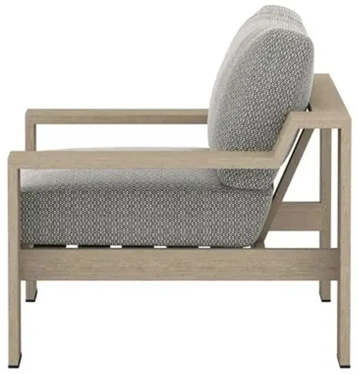 Kyrie Outdoor Teak Lounge Chair - Gray