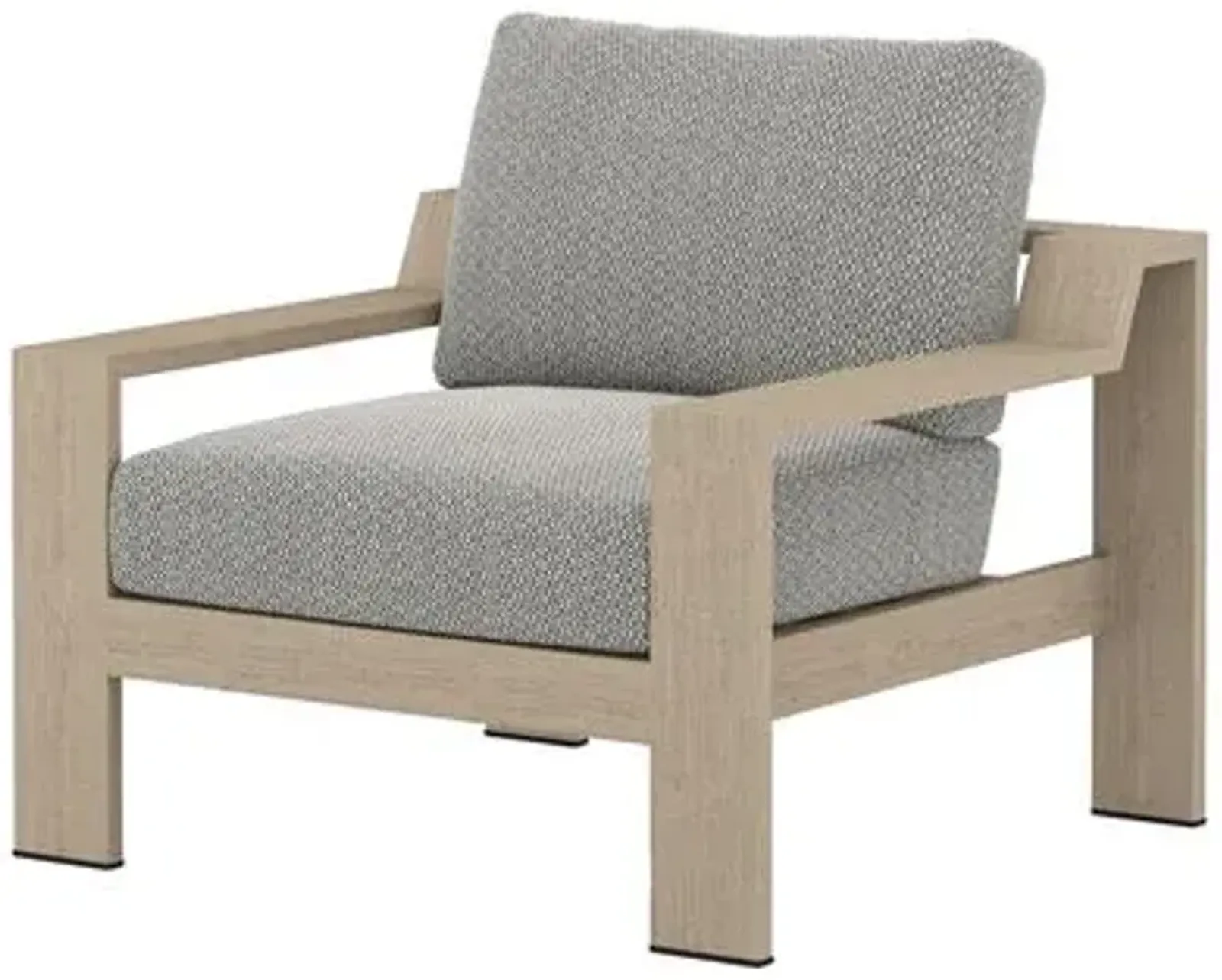 Kyrie Outdoor Teak Lounge Chair - Gray