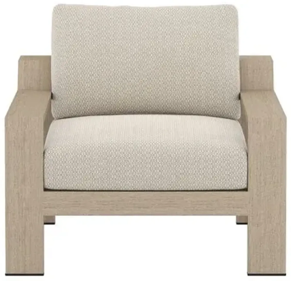 Kyrie Outdoor Teak Lounge Chair - Beige