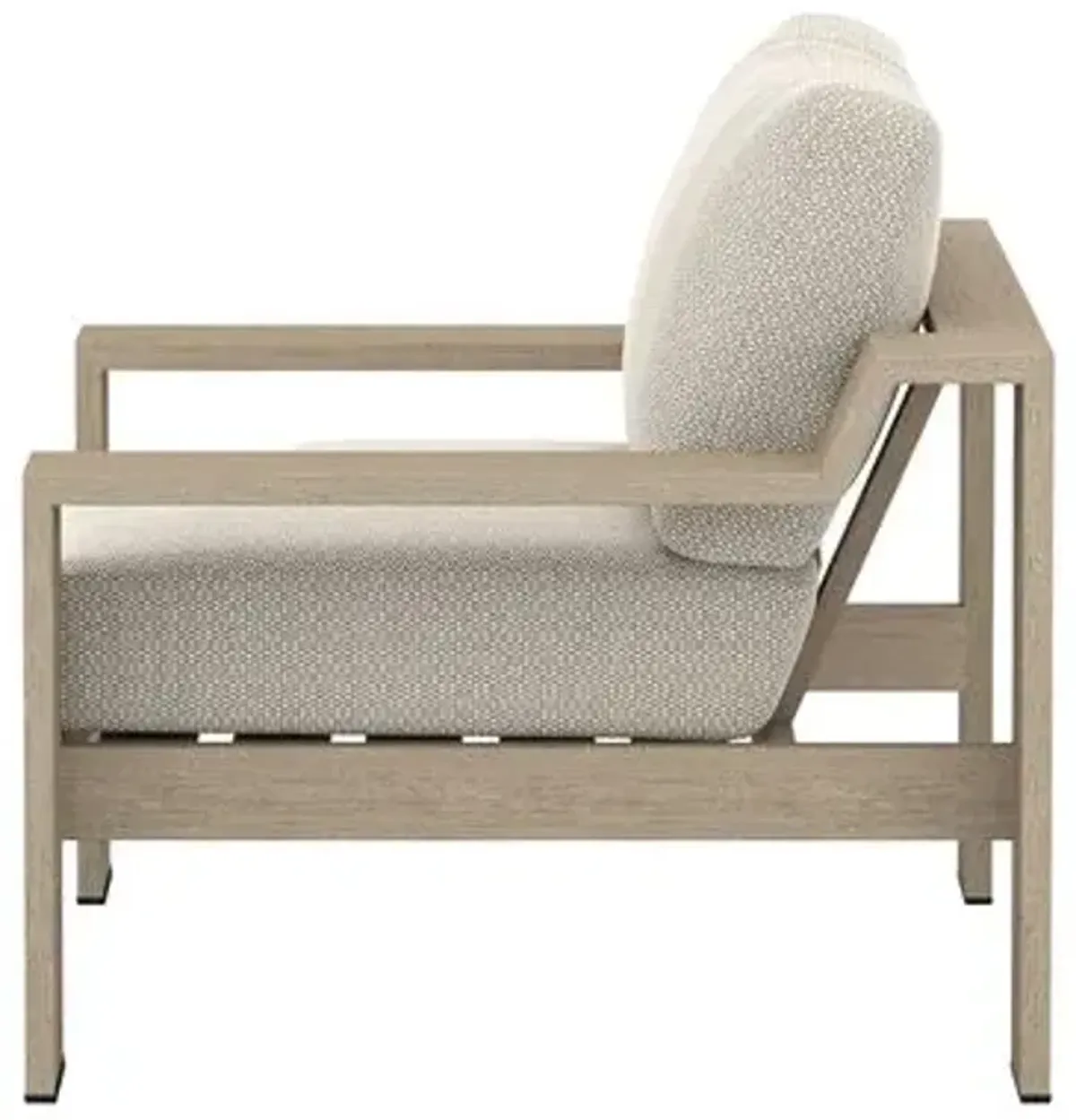 Kyrie Outdoor Teak Lounge Chair - Beige