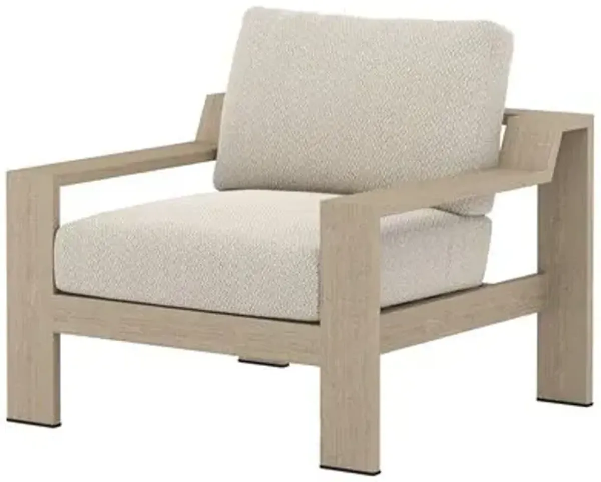 Kyrie Outdoor Teak Lounge Chair - Beige