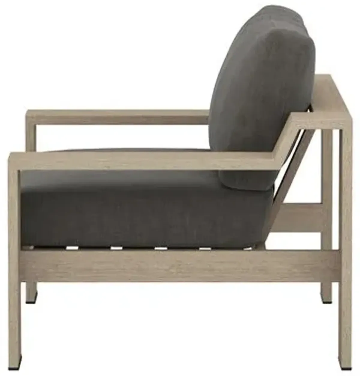 Kyrie Outdoor Teak Lounge Chair - Gray