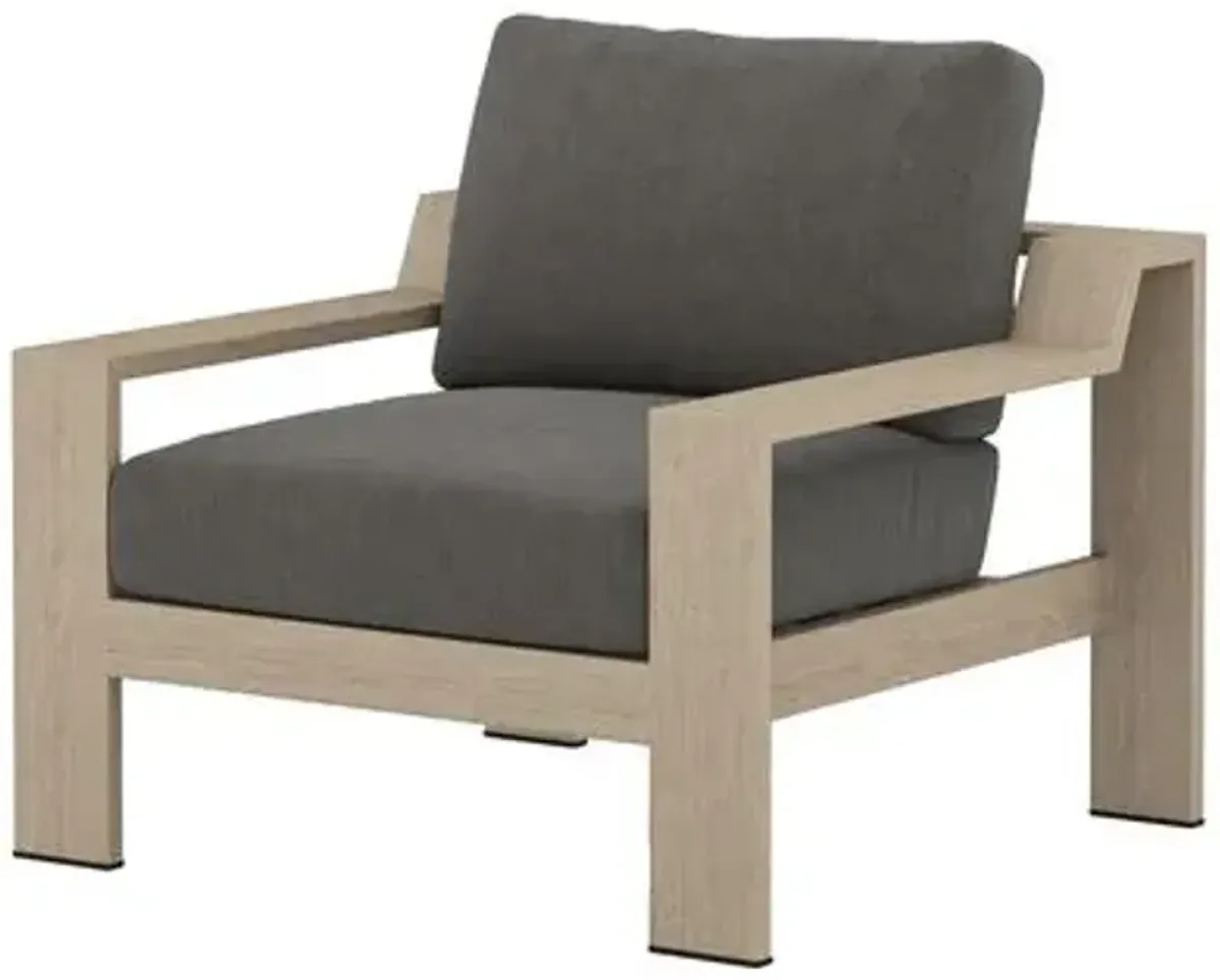 Kyrie Outdoor Teak Lounge Chair - Gray