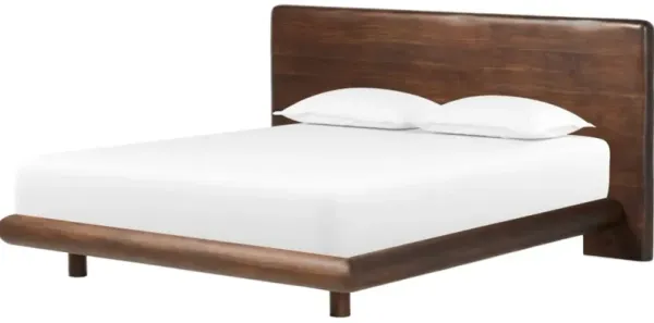 King Live-Edge Bed, Rustic Brown Acacia