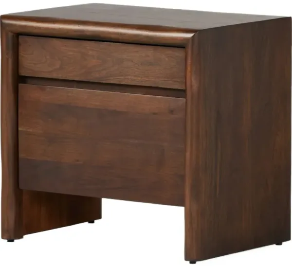 King Nightstand, Rustic Brown Acacia