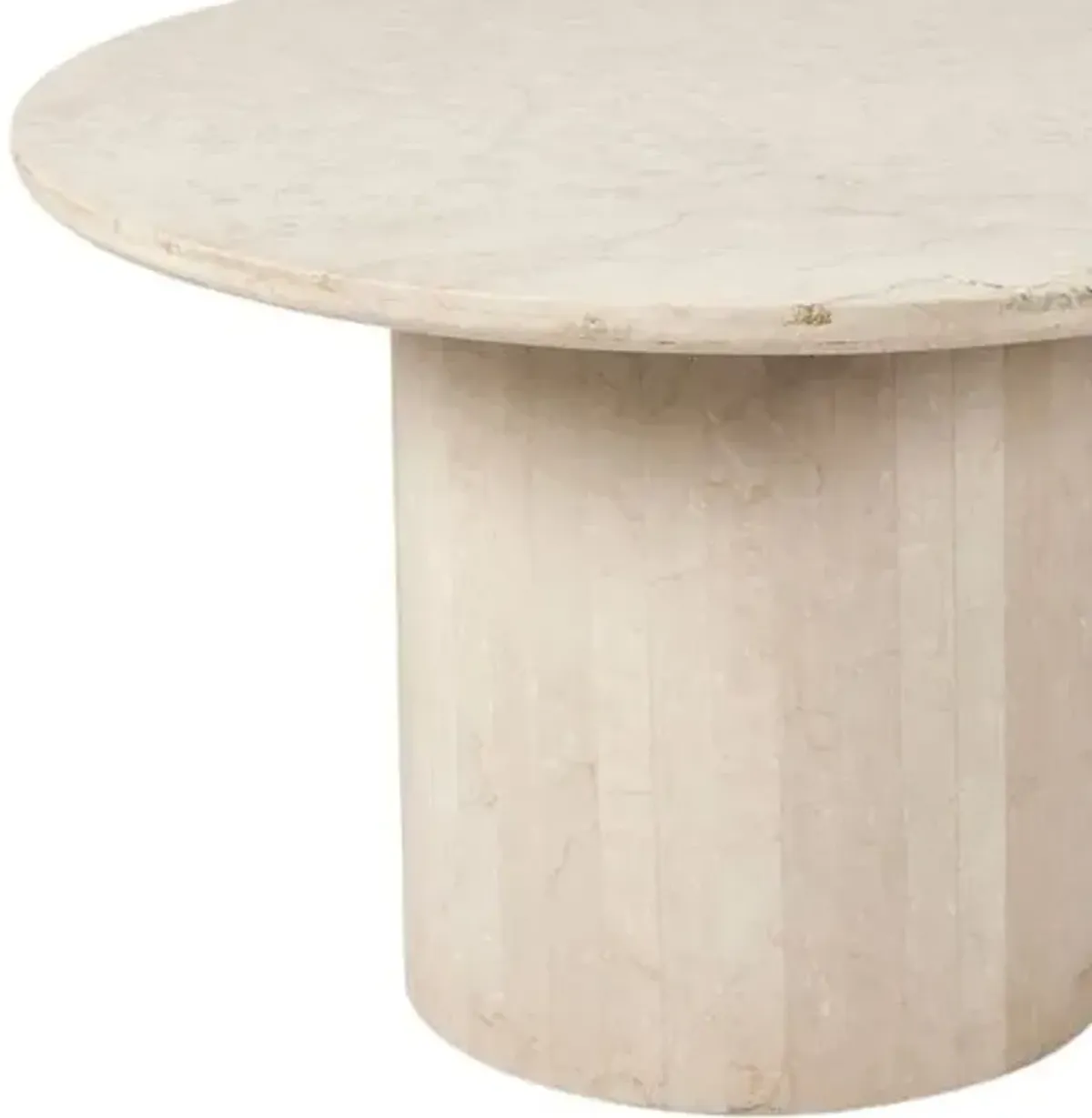 Kensley Outdoor Round Dining Table - Cream Marble