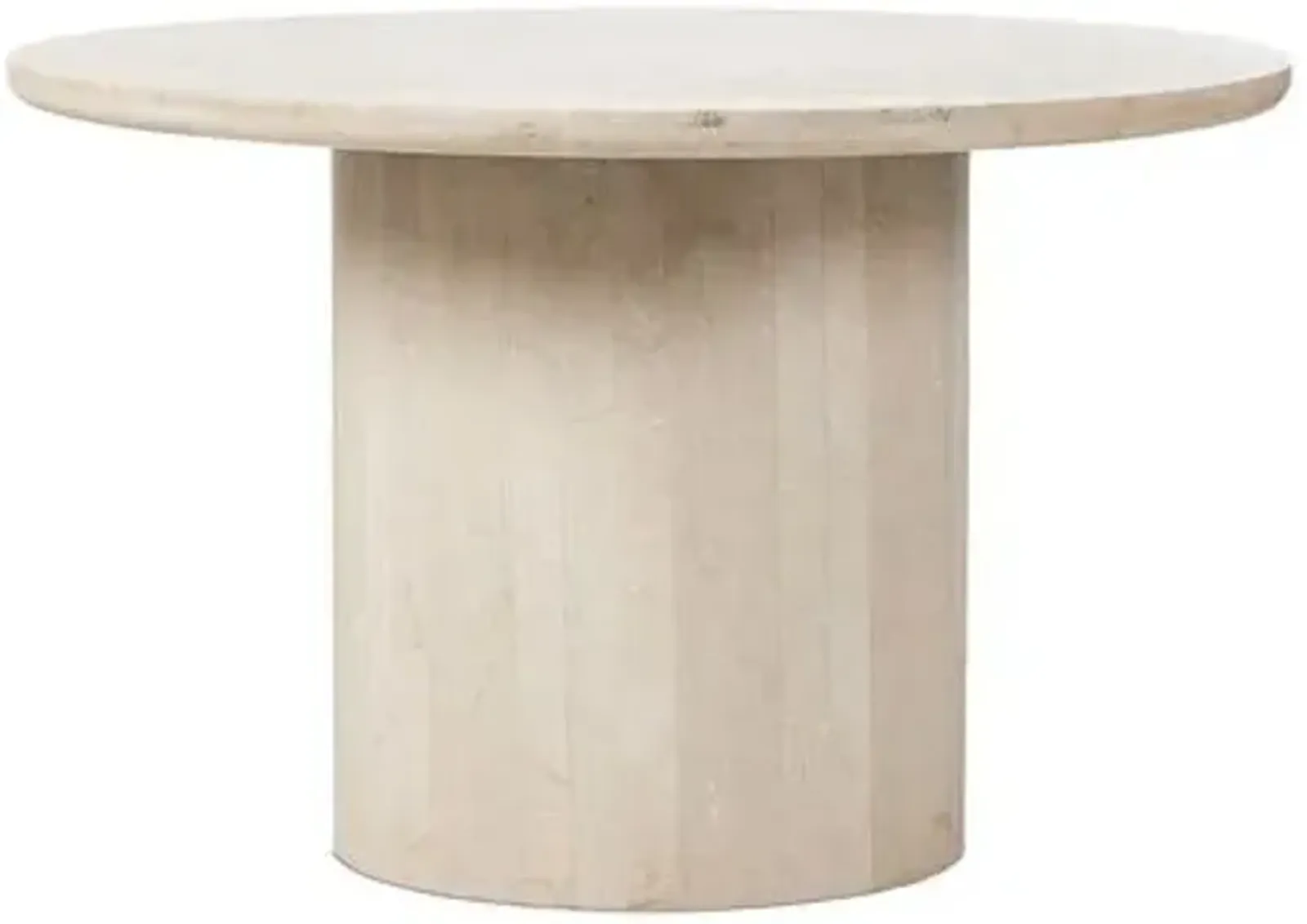 Kensley Outdoor Round Dining Table - Cream Marble