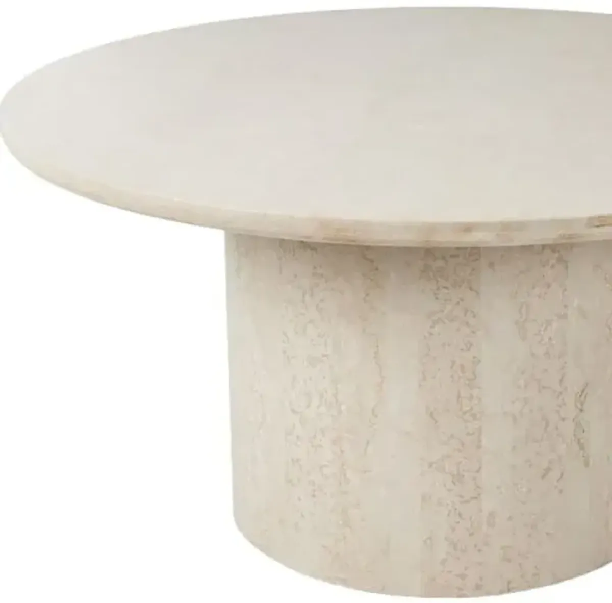 Kensley Outdoor Round Dining Table - Cream Marble