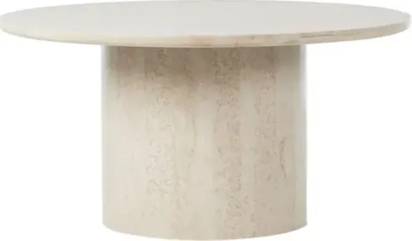 Kensley Outdoor Round Dining Table - Cream Marble