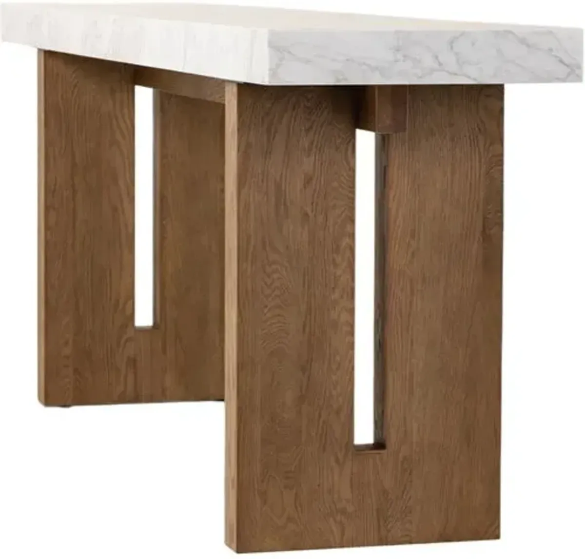 Karter Console Table - Natural/White Carrara Marble