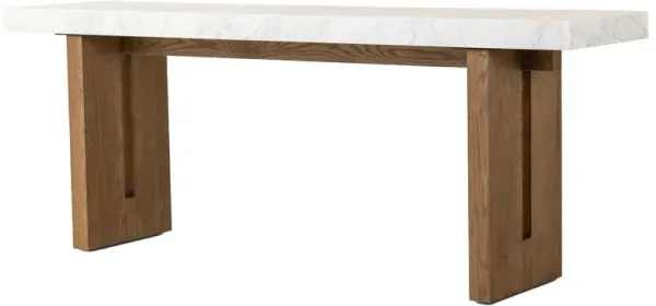 Karter Console Table, Natural/White Carrara Marble