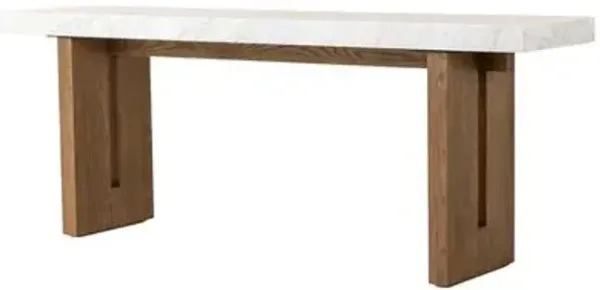 Karter Console Table - Natural/White Carrara Marble