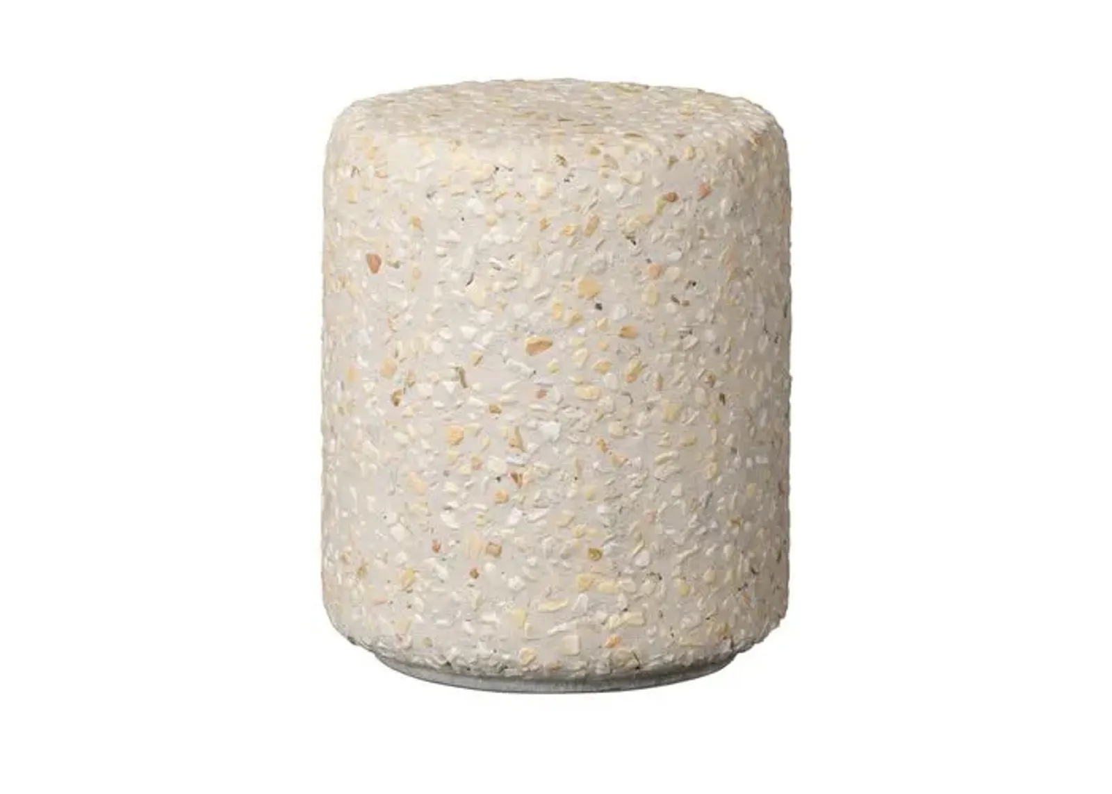 Kallie Outdoor End Table - Pure Terrazzo - Ivory