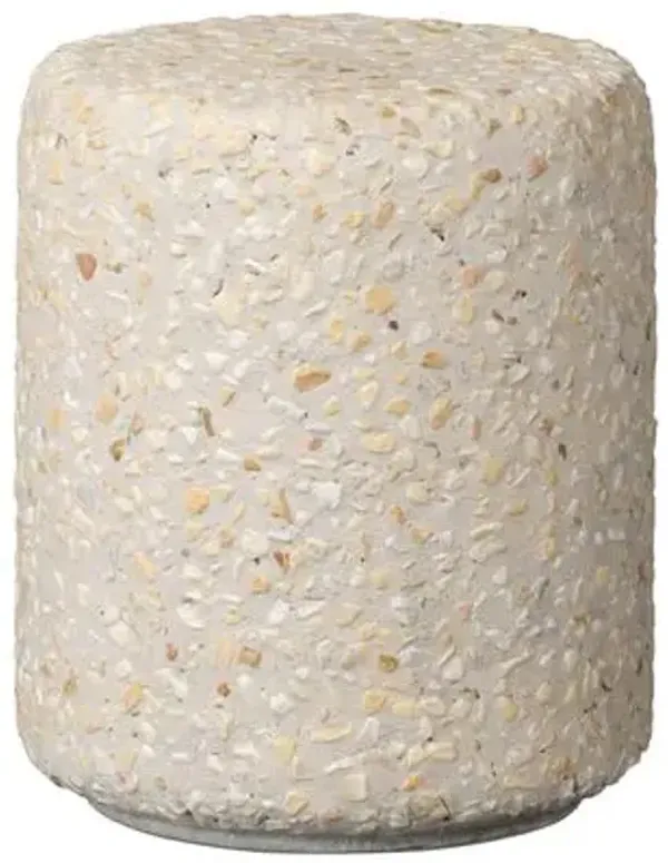 Kallie Outdoor End Table - Pure Terrazzo - Ivory