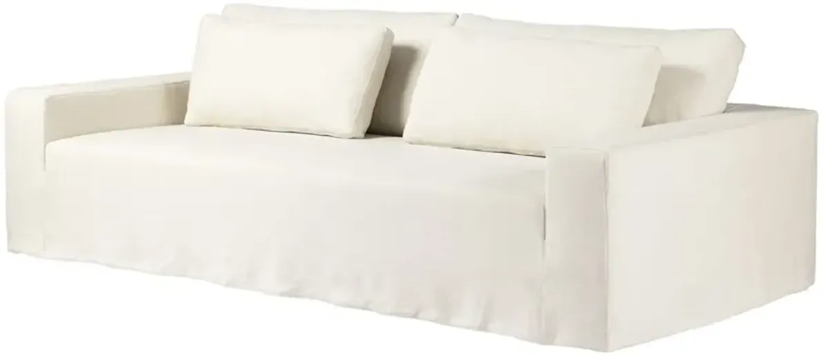 Kaleb Outdoor Slipcover Sofa, Bombay Flax