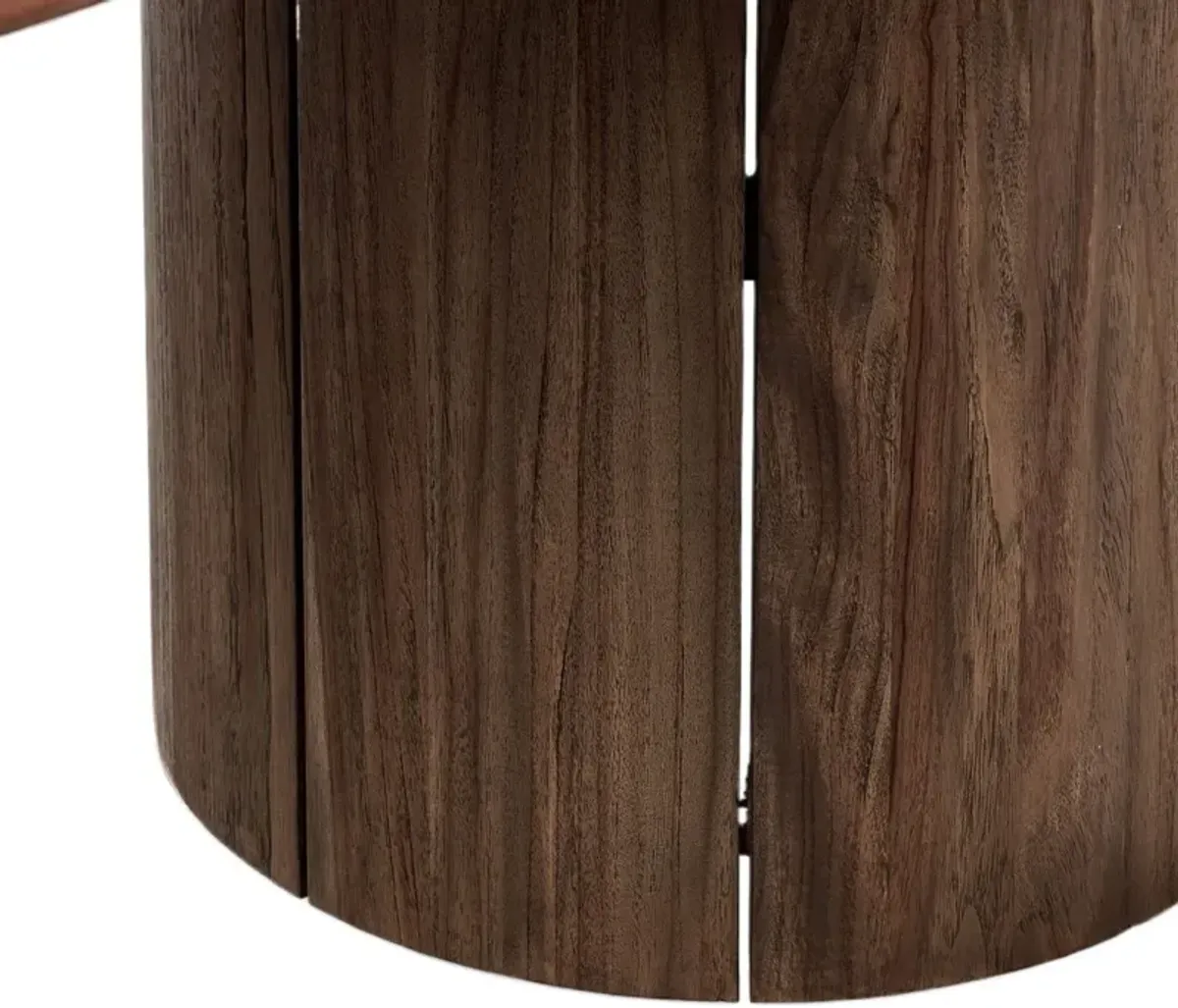 Justice Outdoor Teak Dining Table, Stained Toasted Brown