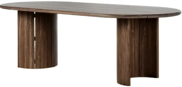 Justice Outdoor Teak Dining Table, Stained Toasted Brown