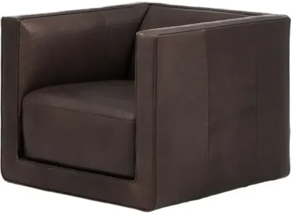 Julian Leather Swivel Chair - Heirloom Cigar