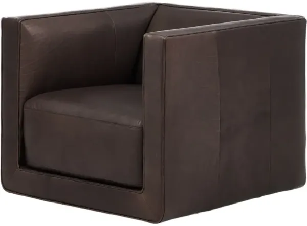 Julian Leather Swivel Chair, Heirloom Cigar