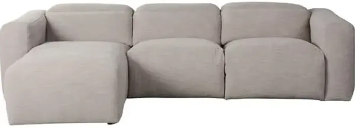 Jovi Power Recliner 3-Piece Sectional - Laken Stone - Gray