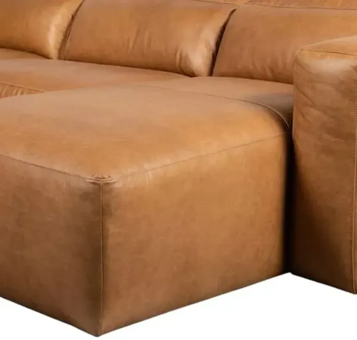 Jovi Power Recliner 3-Piece Leather Sectional with Chaise - Sonoma Butterscotch - Brown - Comfortable, Sturdy, Stylish