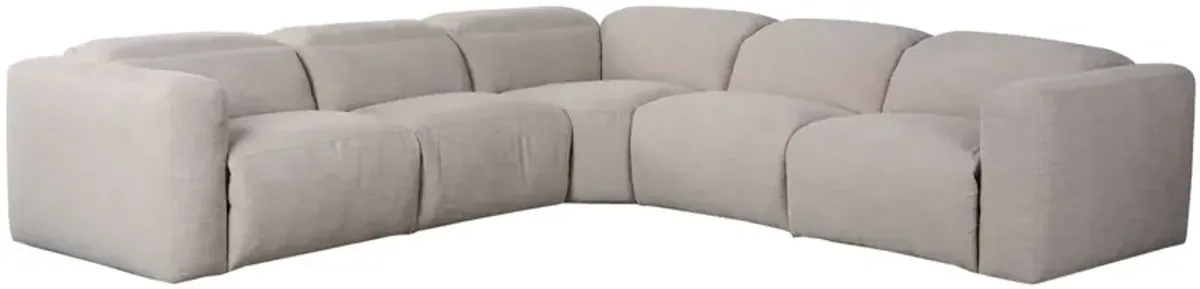 Jovi Power Recliner 5-Piece Sectional - Laken Stone - Gray