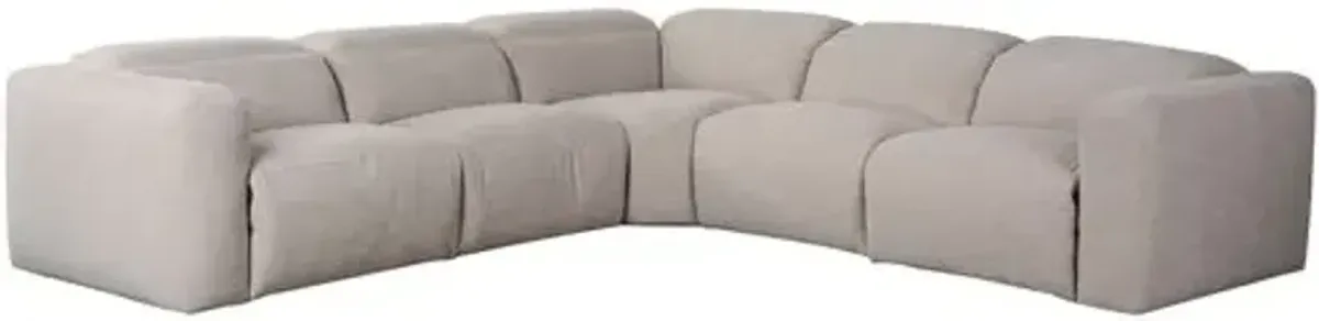 Jovi Power Recliner 5-Piece Sectional - Laken Stone - Gray