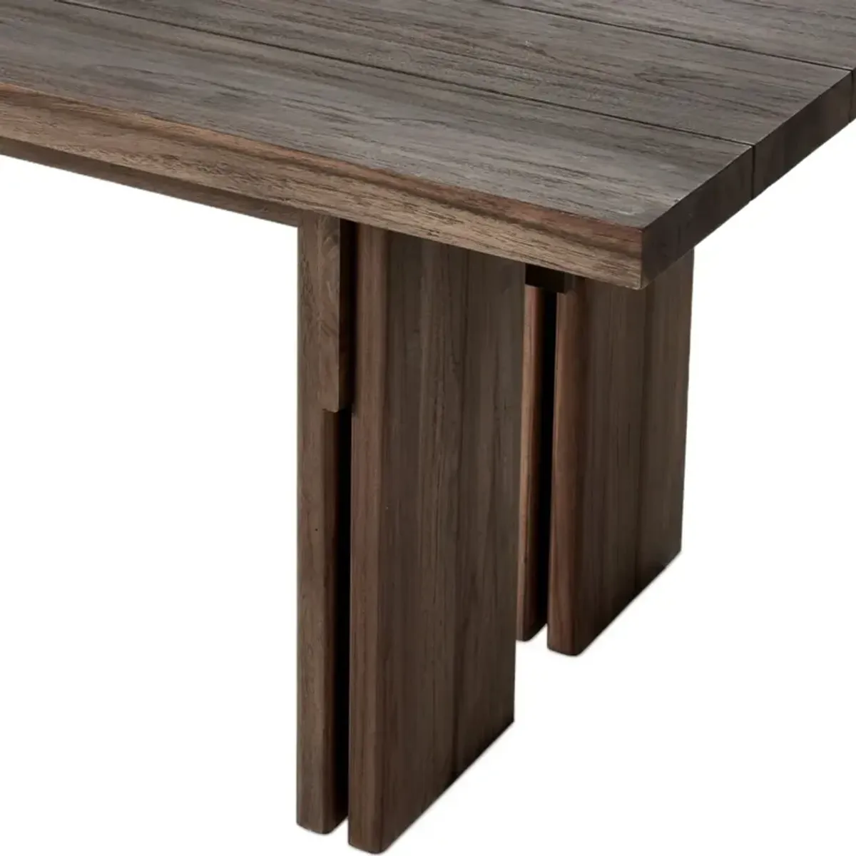 Jorja Outdoor Teak Dining Table, Stained Toasted Brown