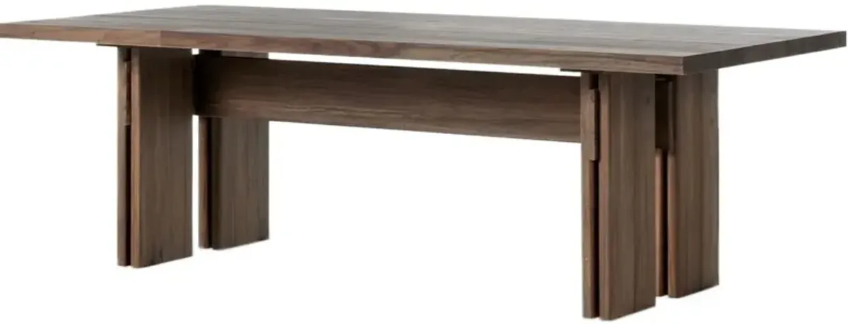 Jorja Outdoor Teak Dining Table, Stained Toasted Brown