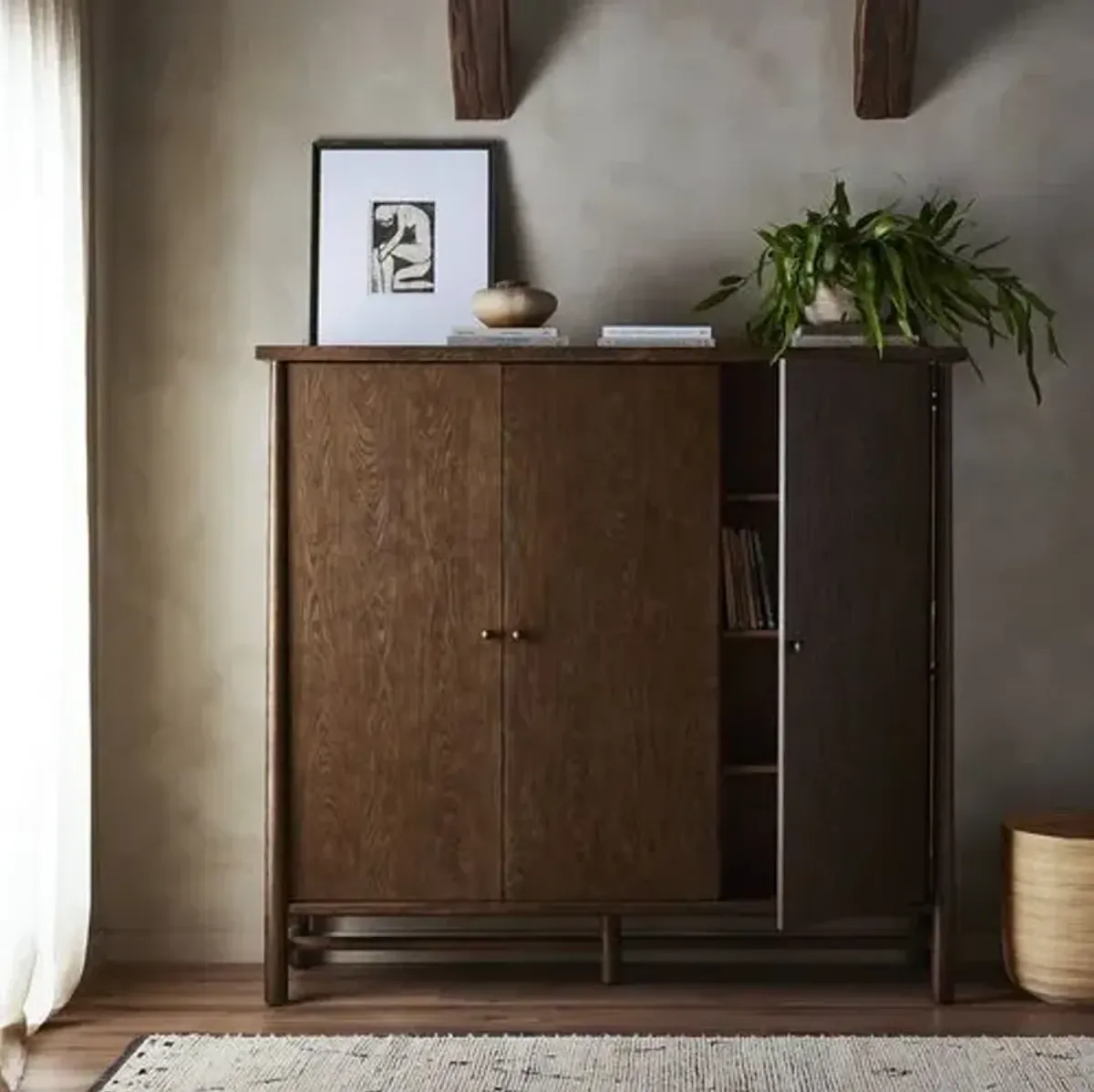 Joel 3-Door Cabinet - Brown