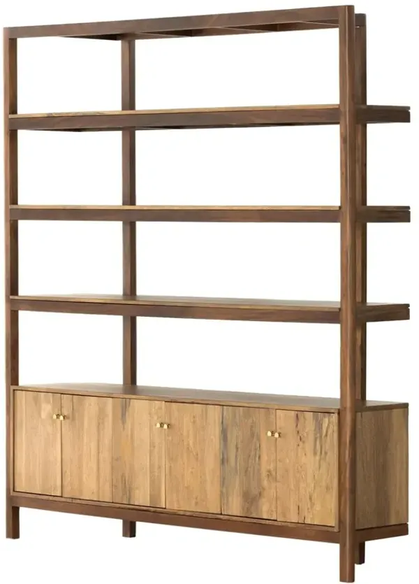 Jocelyn Wide Bookcase, Toasted Acacia