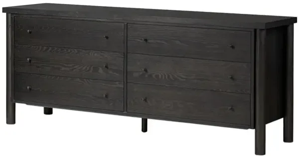 Everette 6-Drawer Dresser, Ebony Oak