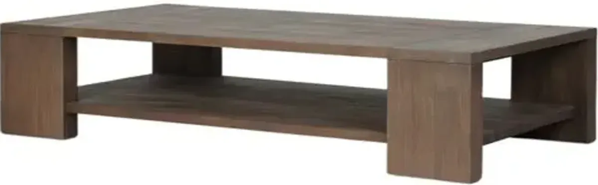 Joan Outdoor Teak Coffee Table - Stained Heritage Brown