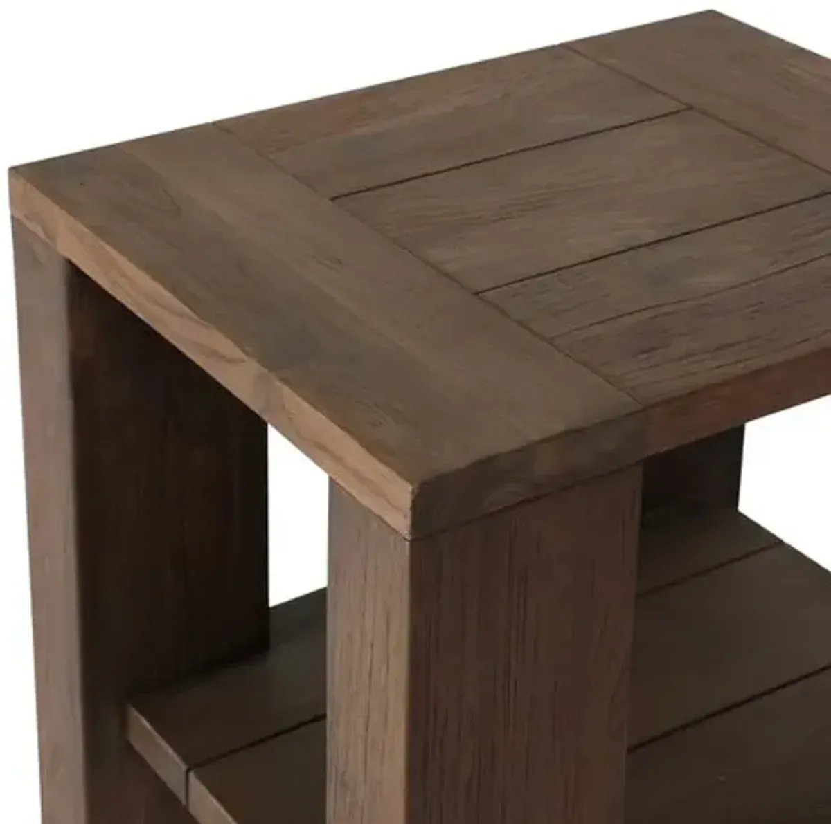 Joan Outdoor Teak End Table - Stained Heritage Brown