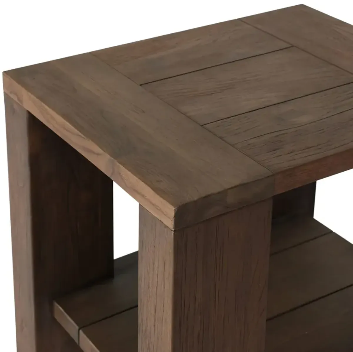 Joan Outdoor Teak End Table, Stained Heritage Brown