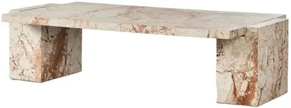 Jesse Coffee Table - Desert Taupe Marble - Brown