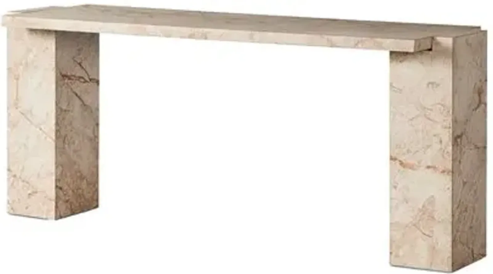 Jesse Console Table - Desert Taupe Marble - Brown