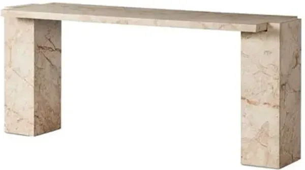 Jesse Console Table - Desert Taupe Marble - Brown