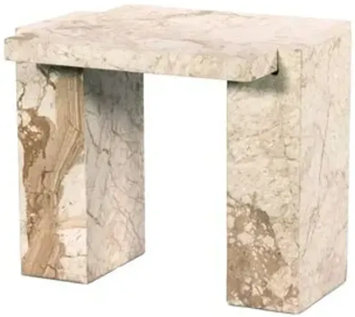 Jesse End Table - Desert Taupe Marble - Brown