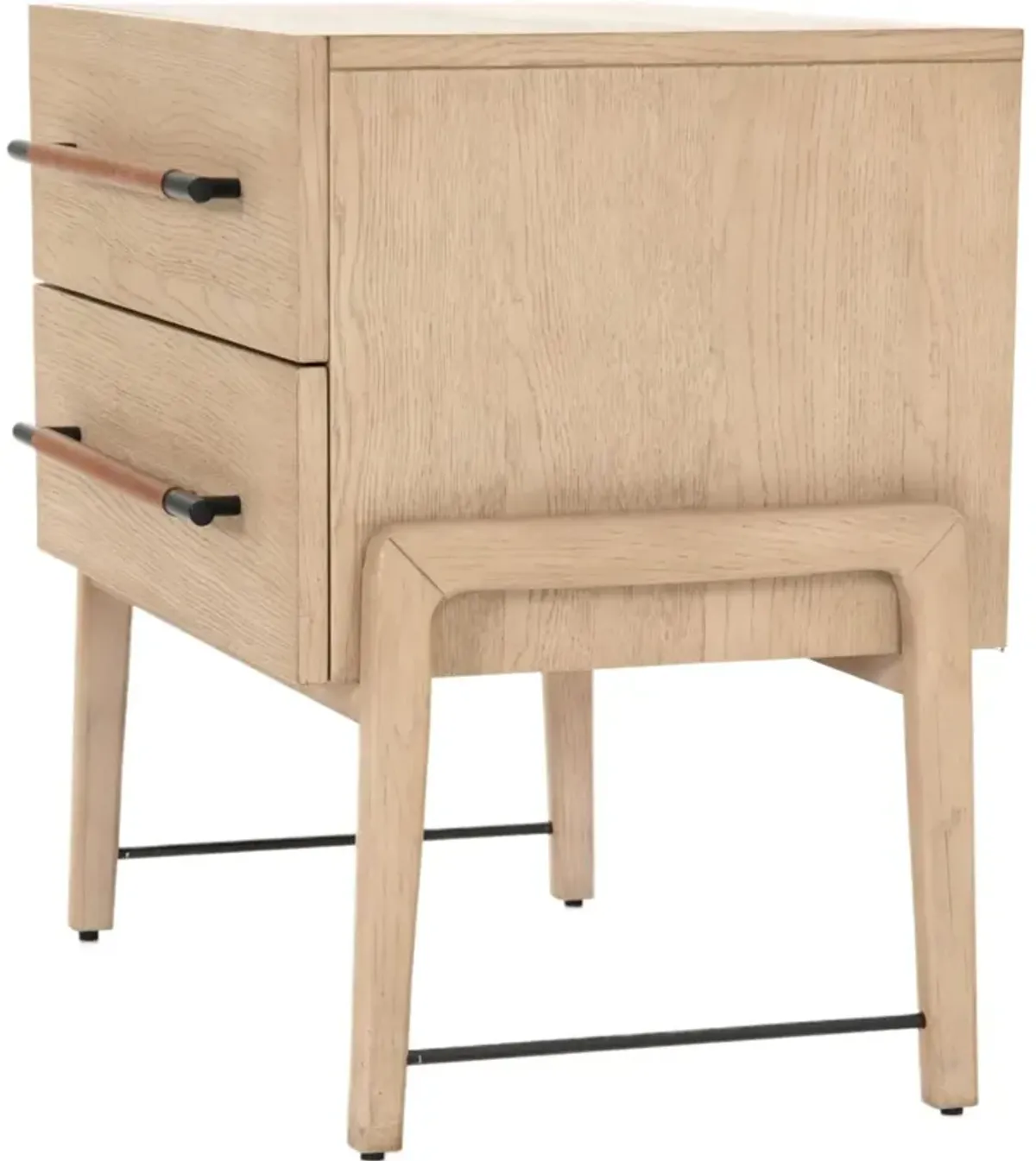 Jeremiah 2-Drawer Oak Nightstand