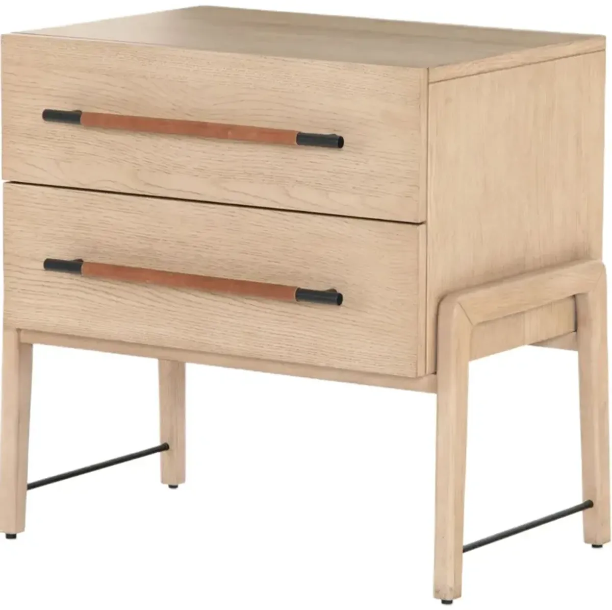 Jeremiah 2-Drawer Oak Nightstand