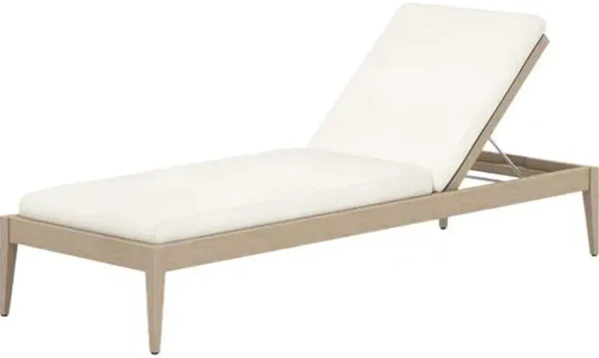 Jasper Outdoor Teak Chaise - Ivory - Comfortable, Sturdy, Stylish