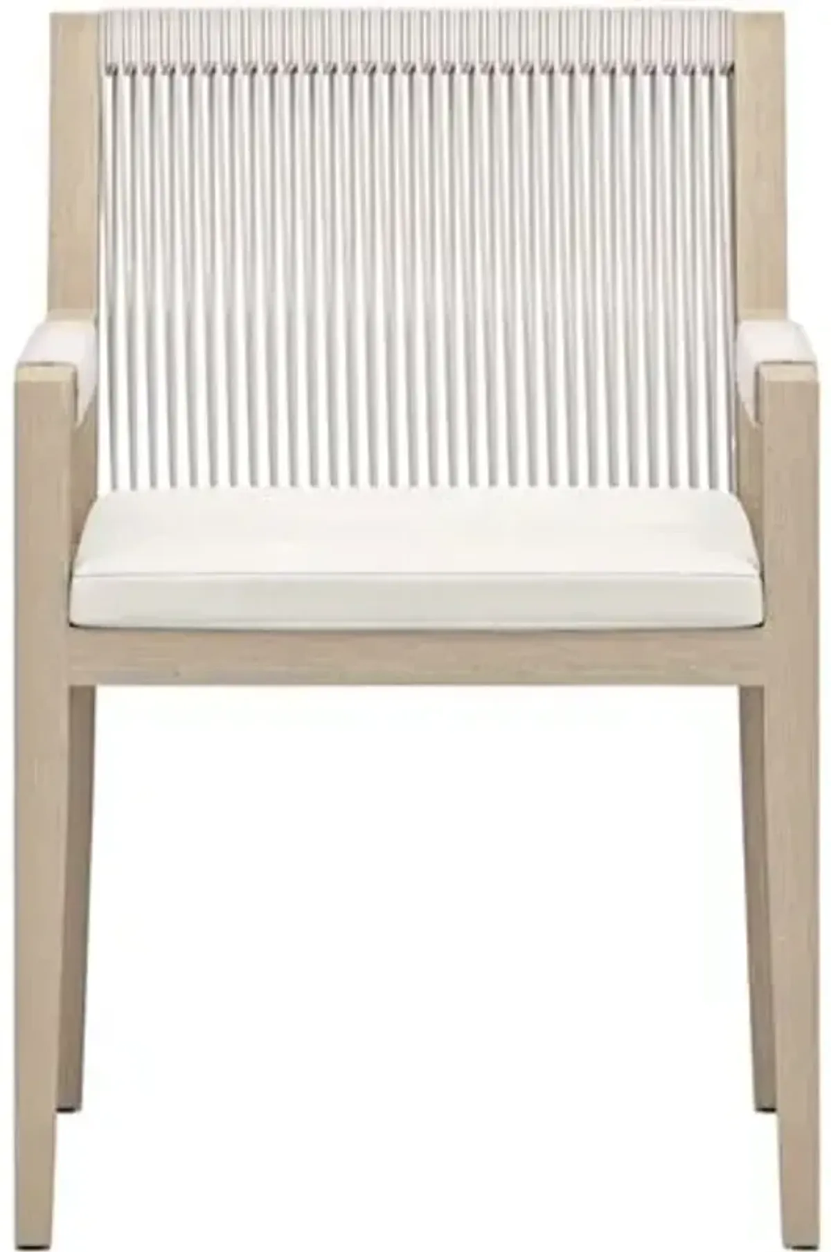 Jasper Outdoor Teak Dining Armchair - Ivory