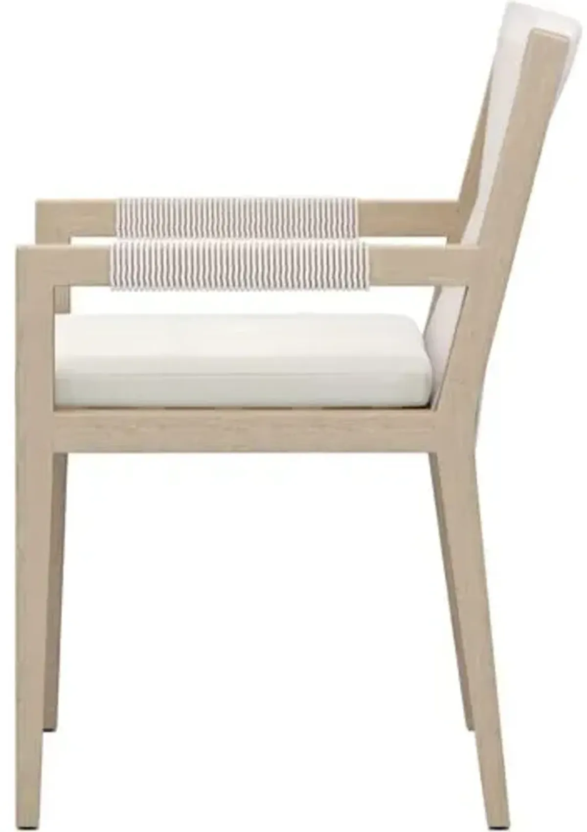 Jasper Outdoor Teak Dining Armchair - Ivory