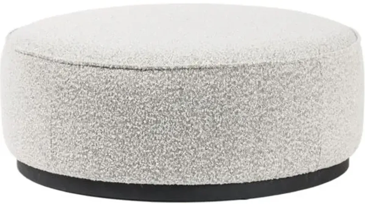 Janessa Large Round Ottoman - Knoll Domino Boucle - Gray