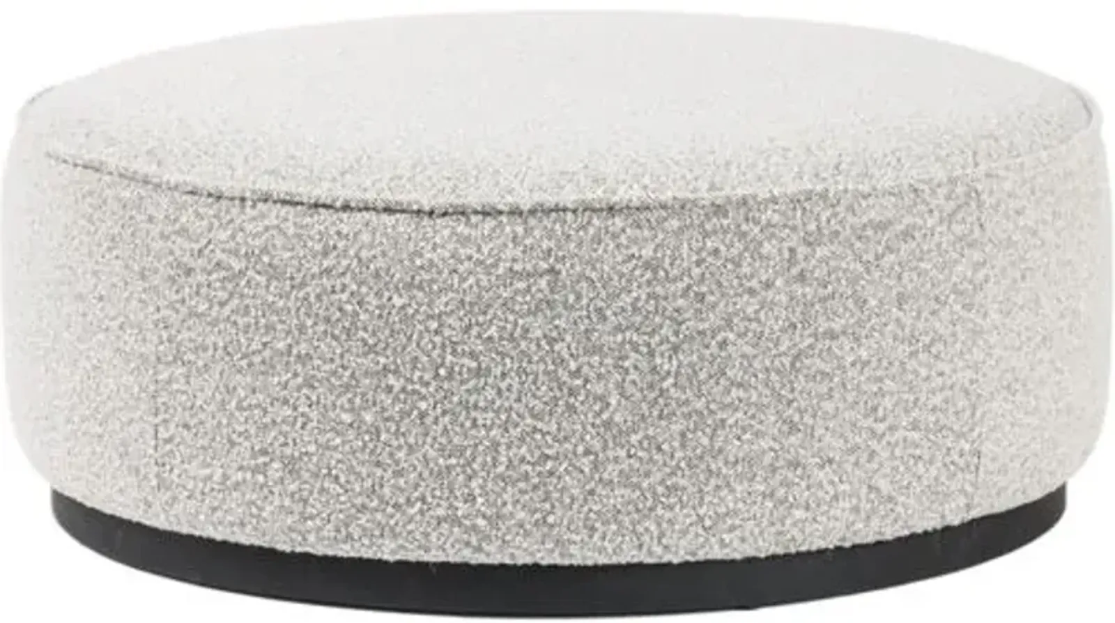 Janessa Large Round Ottoman - Knoll Domino Boucle - Gray