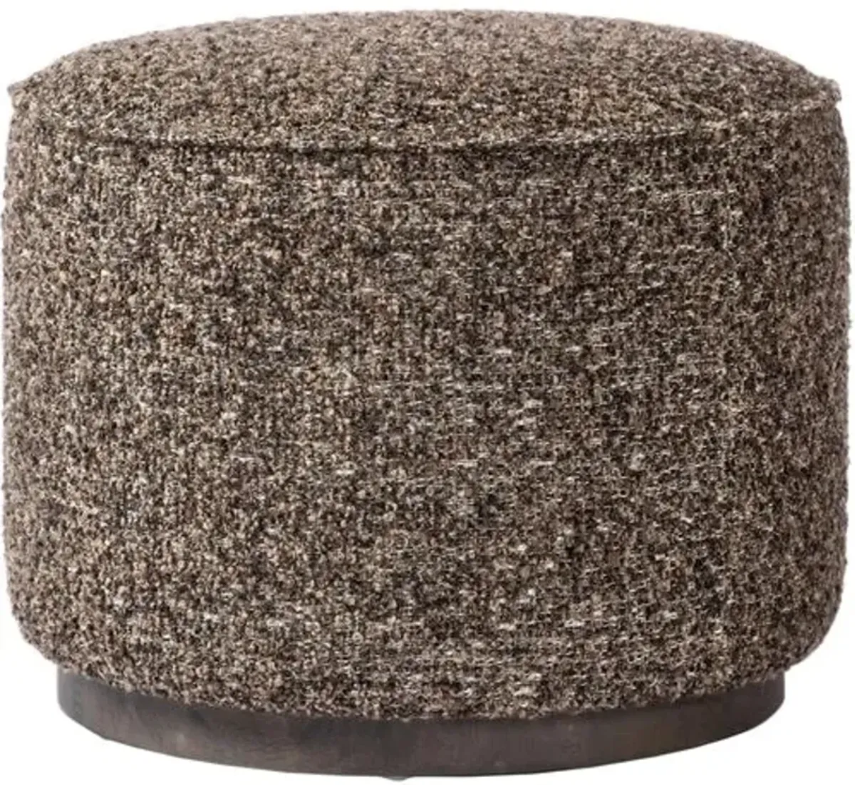 Janessa Round Ottoman - Textured Ivan Granite - Gray