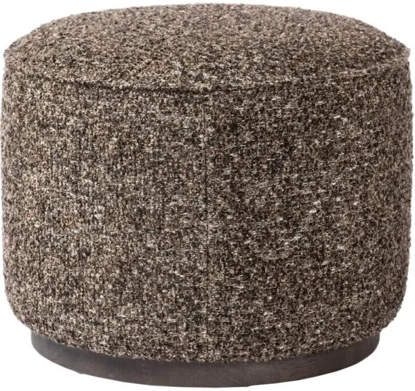 Janessa Round Ottoman, Textured Ivan Granite